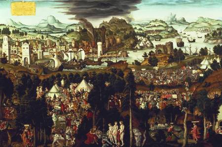 The Judgement of Paris and the Trojan War à Matthias Gerung ou Gerou