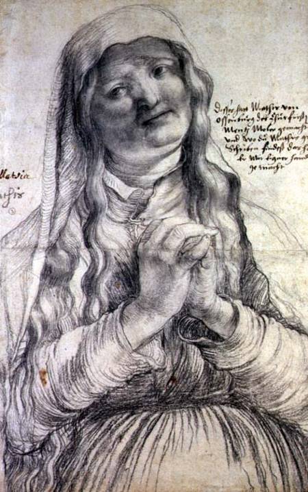 An Elderly Woman with Clasped Hands à Matthias Grunewald