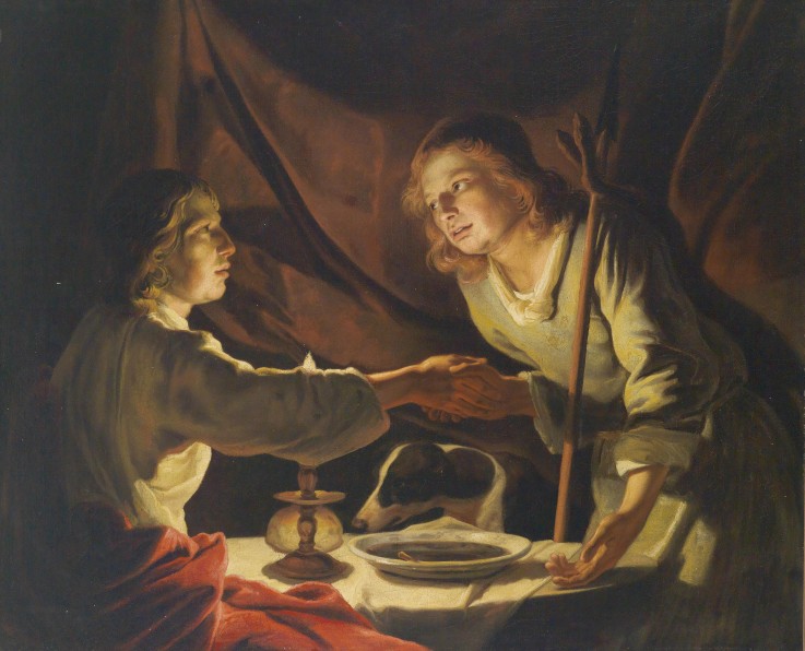 Esau and Jacob à Matthias Stomer