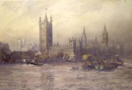 The Houses of Parliament, watercolour à Maude Parker