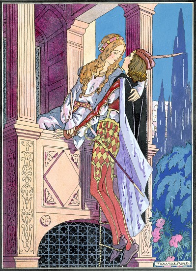 Romeo and Juliet in the balcony scene à Maurice Berty