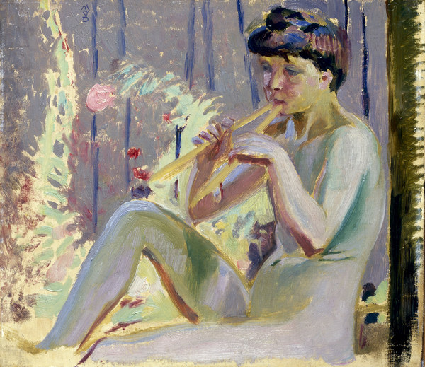 Jeune fille jouant de la flûte à Maurice Denis