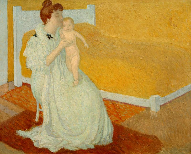 Mother and child at a yellow b à Maurice Denis