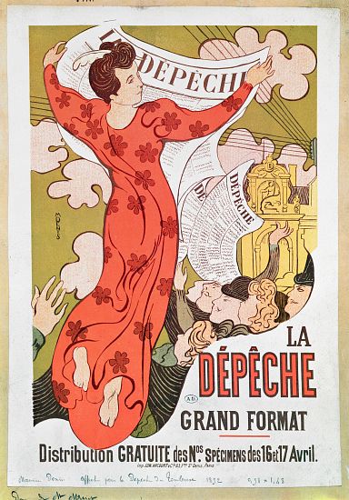 Poster advertising 'La Depeche de Toulouse' newspaper à Maurice Denis
