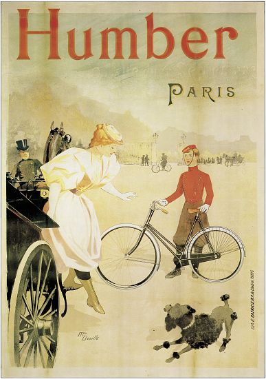 Poster advertising 'Humber' bicycles à Maurice Deville