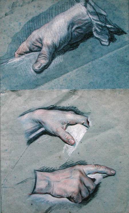 Study of the Hands of a Man à Maurice Quentin de La Tour