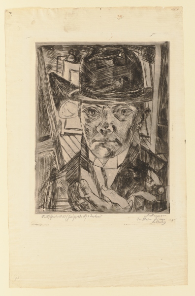 Self-Portrait in Bowler Hat à Max Beckmann