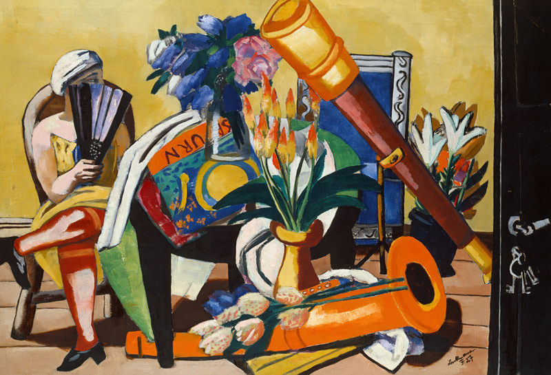 Large Still Life with telescope. 1927 à Max Beckmann