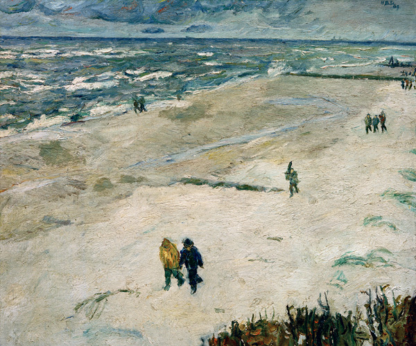 Leute nach der Arbeit am Meer (Am Strand von Wangerooge) à Max Beckmann