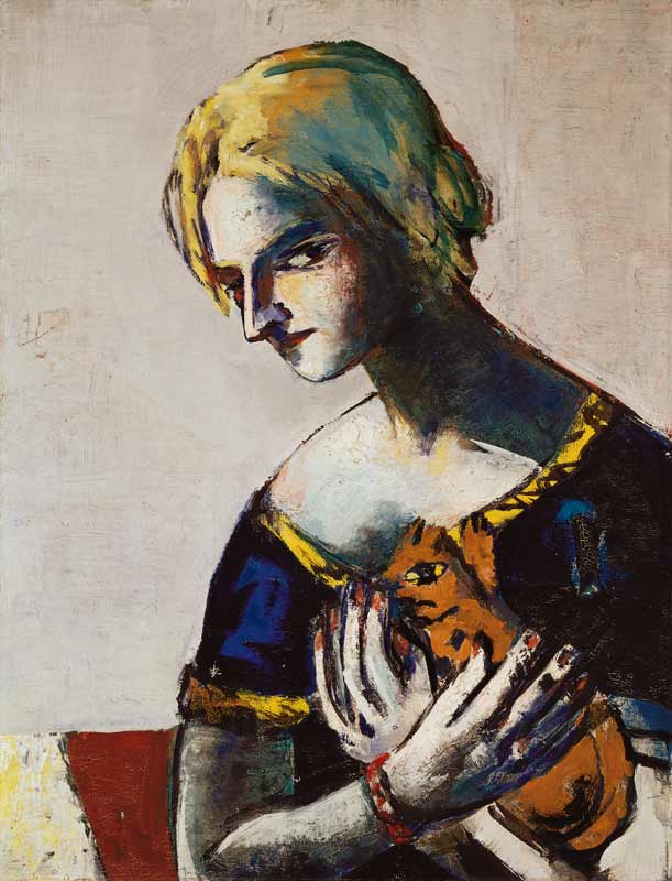 Mädchen mit gelber Katze. 1937. à Max Beckmann