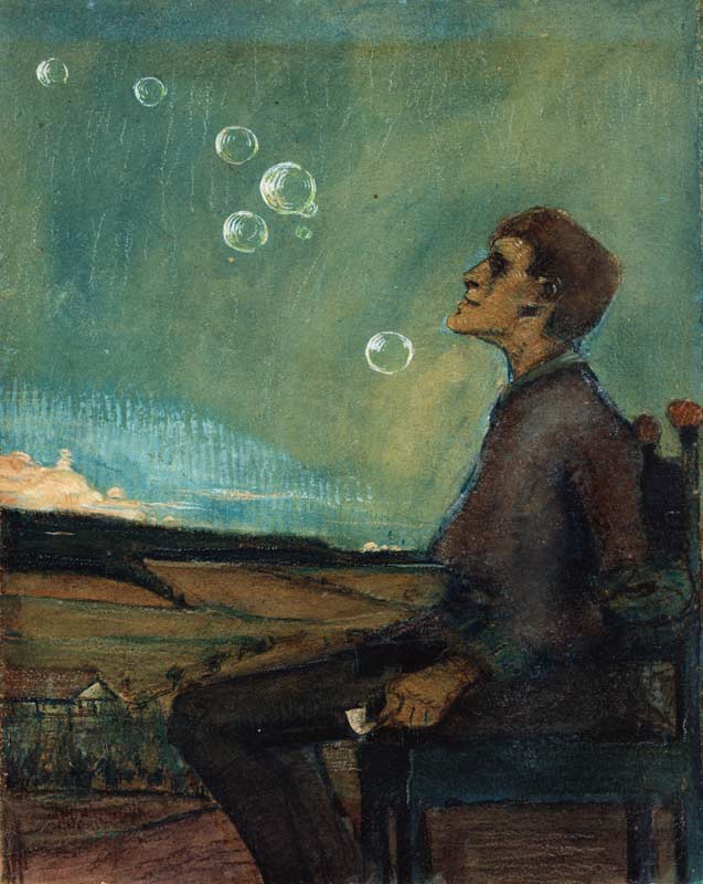 Autoportrait avec des bulles de savon. Vers 1898. à Max Beckmann