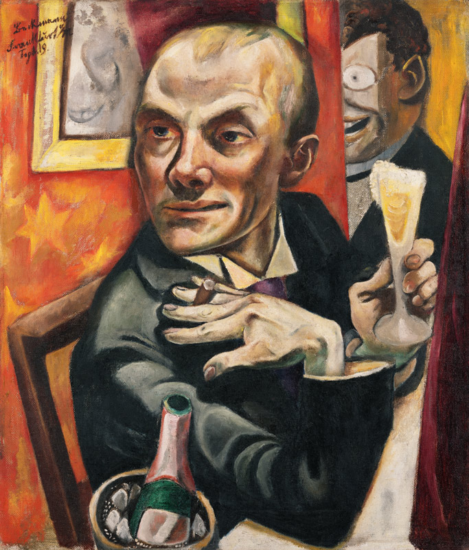 Self-Portrait with Champagne Glass à Max Beckmann