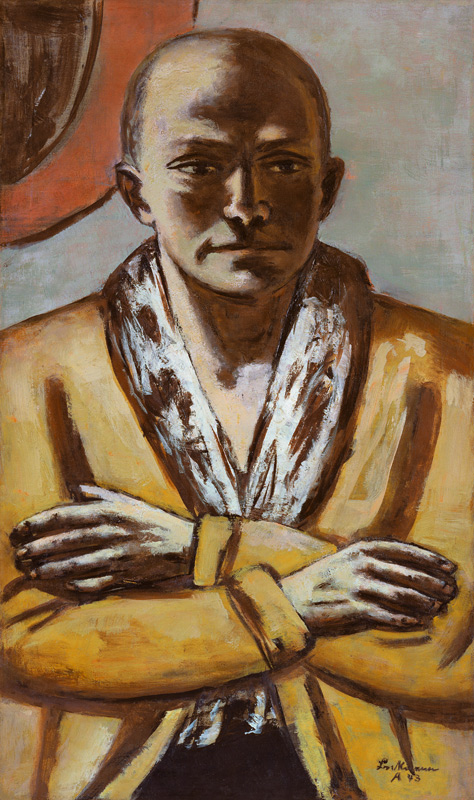 Self-portrait yellow-pink. 1943 à Max Beckmann