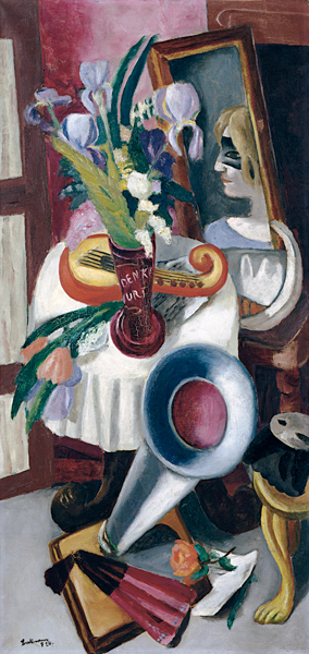 Still life with phonograph and iris. 1924 à Max Beckmann