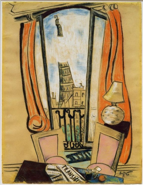 View from Window, Eiffel Tower à Max Beckmann