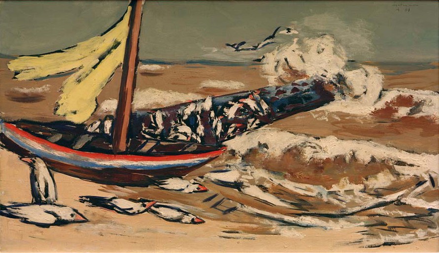 Brown Sea with Seagulls à Max Beckmann