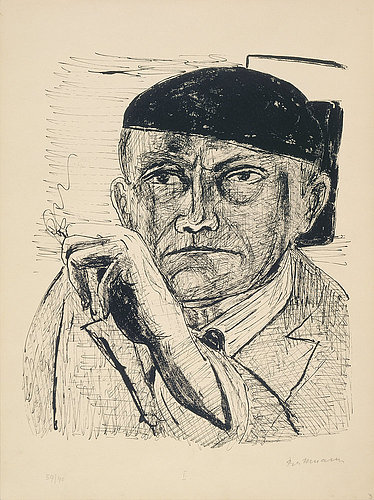 Day and Dream, Plate I - Self Portrait (Selbstbildnis). à Max Beckmann