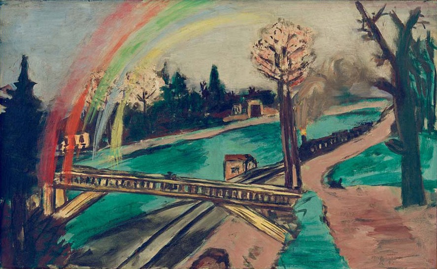 Country Road, Train and Rainbow à Max Beckmann