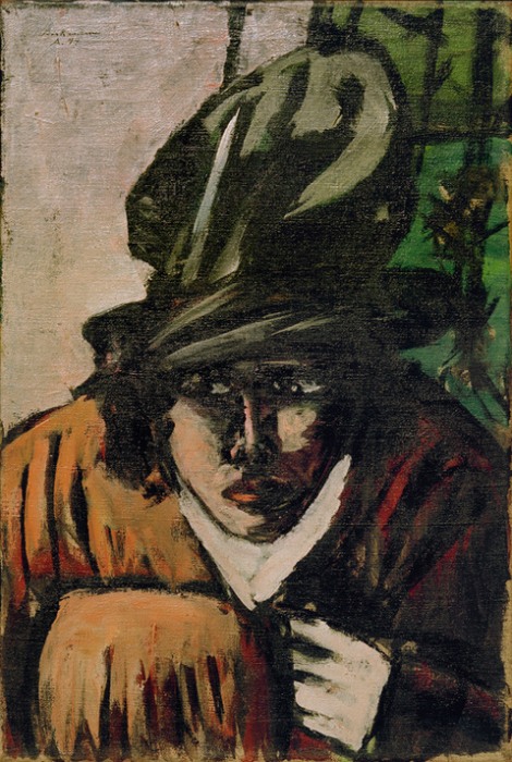 Woman with hat and muff à Max Beckmann