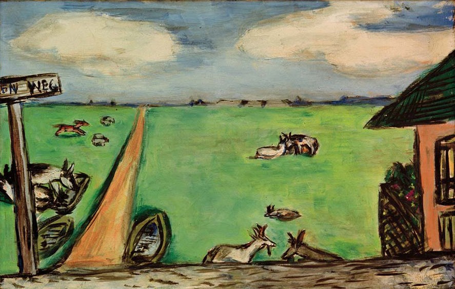 Green meadow with cows à Max Beckmann