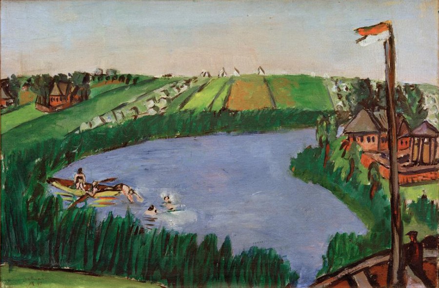 Dutch landscape with bathers à Max Beckmann