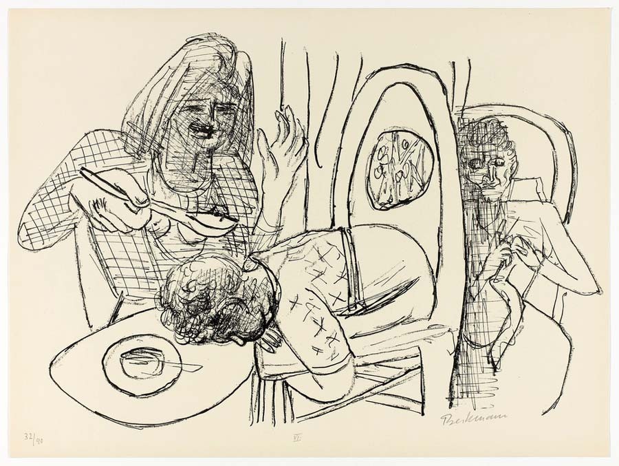 I Dont Want to Eat My Soup, plate six from Day and Dream à Max Beckmann