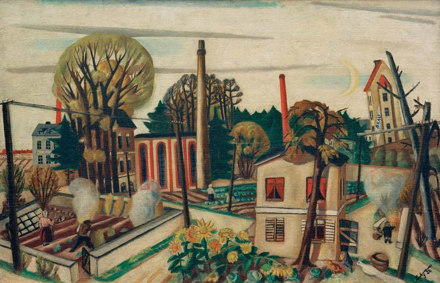 Landscape near Frankfurt, with factory à Max Beckmann