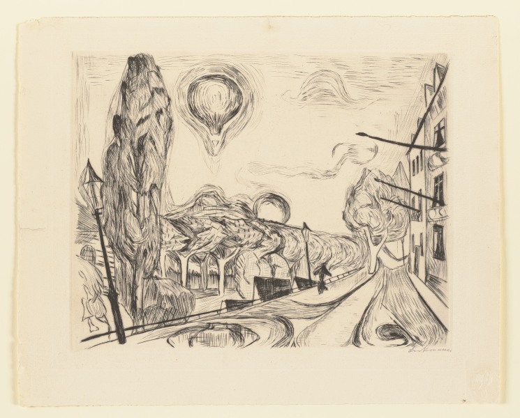Landscape with Balloon à Max Beckmann