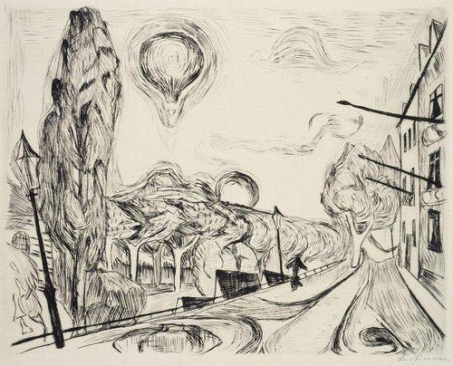 Landscape with Balloon. 1918 à Max Beckmann