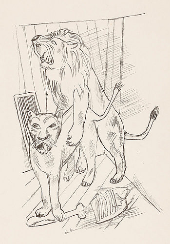 Lions (Löwenpaar). 1921 (H. 184 B c) à Max Beckmann