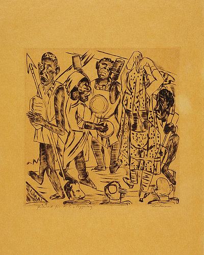 Nigger Dance, Plate 9 of the Portfolio Der Jahrmarkt. 1922. à Max Beckmann