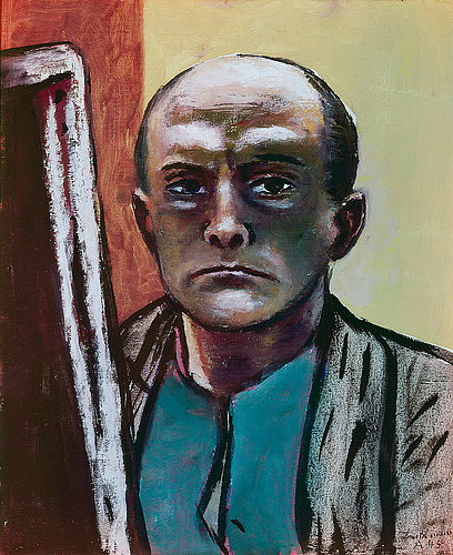 Self Portrait in Olive and Brown. 1945 à Max Beckmann