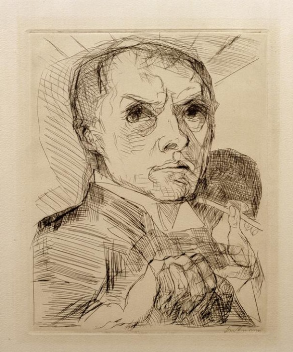 Self-portrait with a handle à Max Beckmann