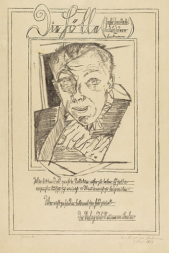 Self Portrait. Front page of the series Die Hölle (Hell). à Max Beckmann