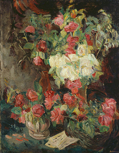 Still life with red roses. 1914. à Max Beckmann