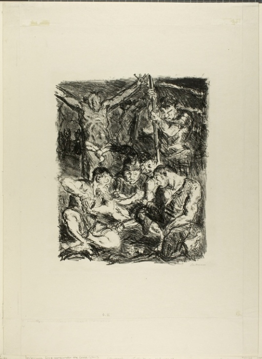 Throwing Dice Before the Cross, plate six from Sechs Lithographien zum Neuen Testament à Max Beckmann
