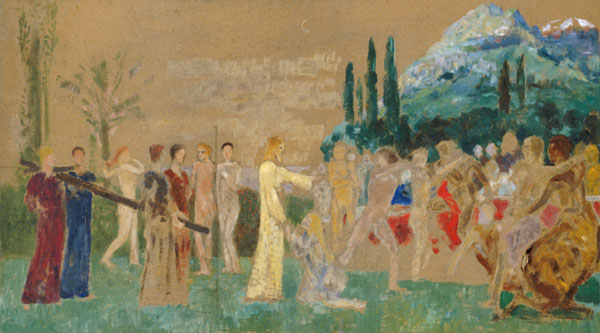 Le Christ à l'Olympe. Étude globale à l'image principale du tableau à Max Klinger