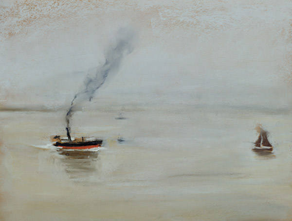Rainy Weather on the Elbe, 1902 (pastel on paper) (see also 144743) à Max Liebermann