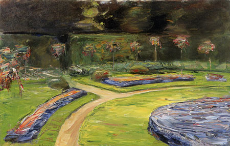 fleurs en rond dans le jardin de haies à Max Liebermann