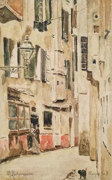 Venetian Street, 1878 (w/c on paper) à Max Liebermann