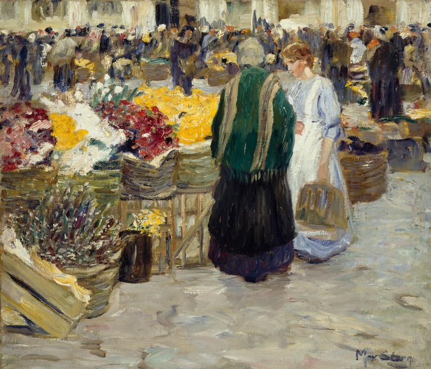 Blumenmarkt an der Rochuskirche à Max Stern