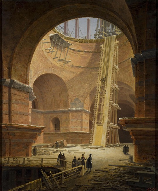 Raising of Columns in the St Isaac's Cathedral à Maxim Nikiforowitsch Worobjew