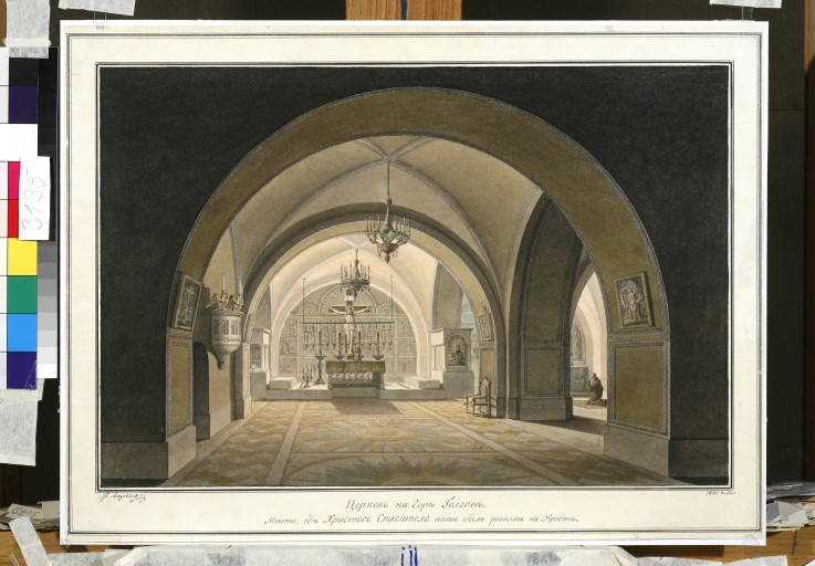 Interior of the Church of the Holy Sepulchre at the site of Golgotha à Maxim Nikiforowitsch Worobjew