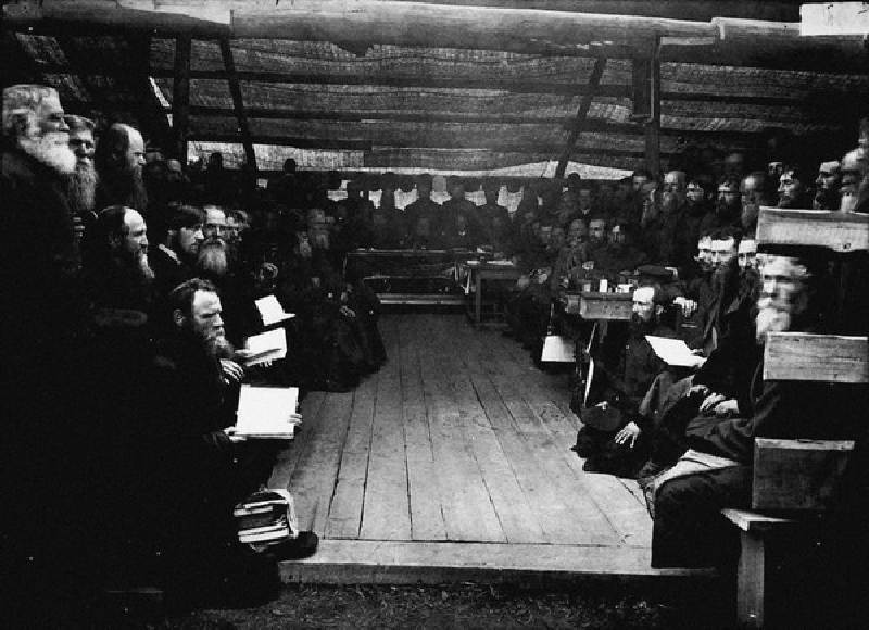 Meeting of Old Believers at Nizhny Novgorod à Maxim Petrovich Dmitriev