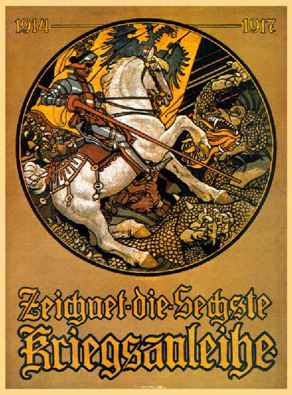 First World War: Germany and the Loan Propaganda, 1917 (colour litho) à Maximilian Lenz