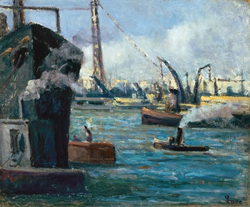 Dans le port de Rouen à Maximilien Luce