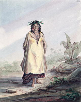 Young woman of Tahiti, c.1841-48 (pen, ink and w/c on paper) à Maximilien Radiguet