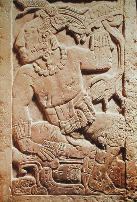 Bas relief of a warrior à Mayan