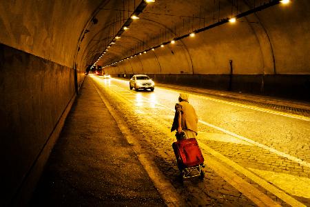 A walk through the tunnel.