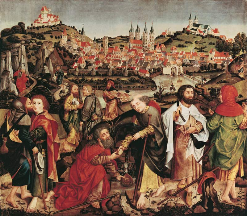 Départ des apôtres, avec l'vue de Bamberg d'un est à Maître (Bamberg)